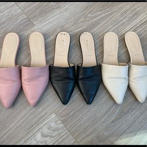 3 pair Everlane pointed toe mule - Italian leather